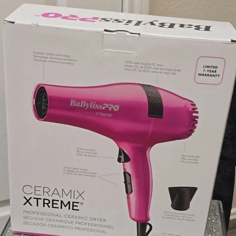 BaBylissPRO Ceramix Extreme Professional‎ Ceramic Dryer- Pink